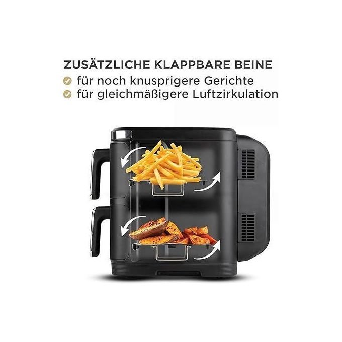 Air Fryer BERGMANN Double Bac Vertical Avec Fenêtre - 11 Litres 2800WATT BAF 9001W مقلاة هوائية – Image 2