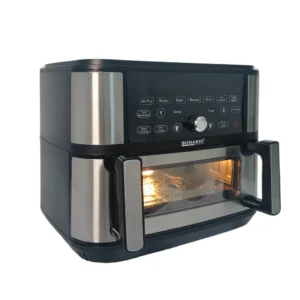 Friteuse – Air fryer Numérique Double Bac 10L 2600 W Digital multiprogrammes En inox Sonashi SAF-115