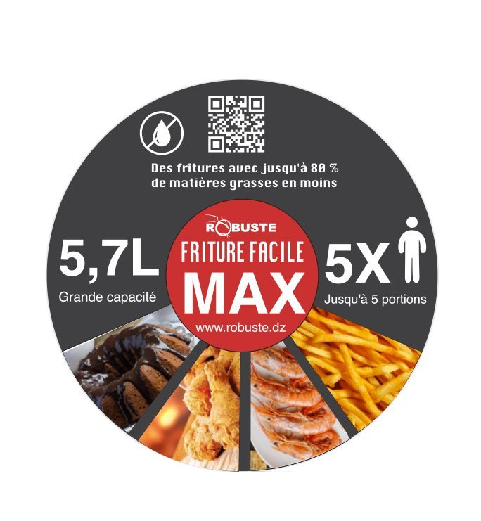 Airfryer 5.7 Litres 1700W Tactile Avec Fenêtre Robuste AF6 – Image 6
