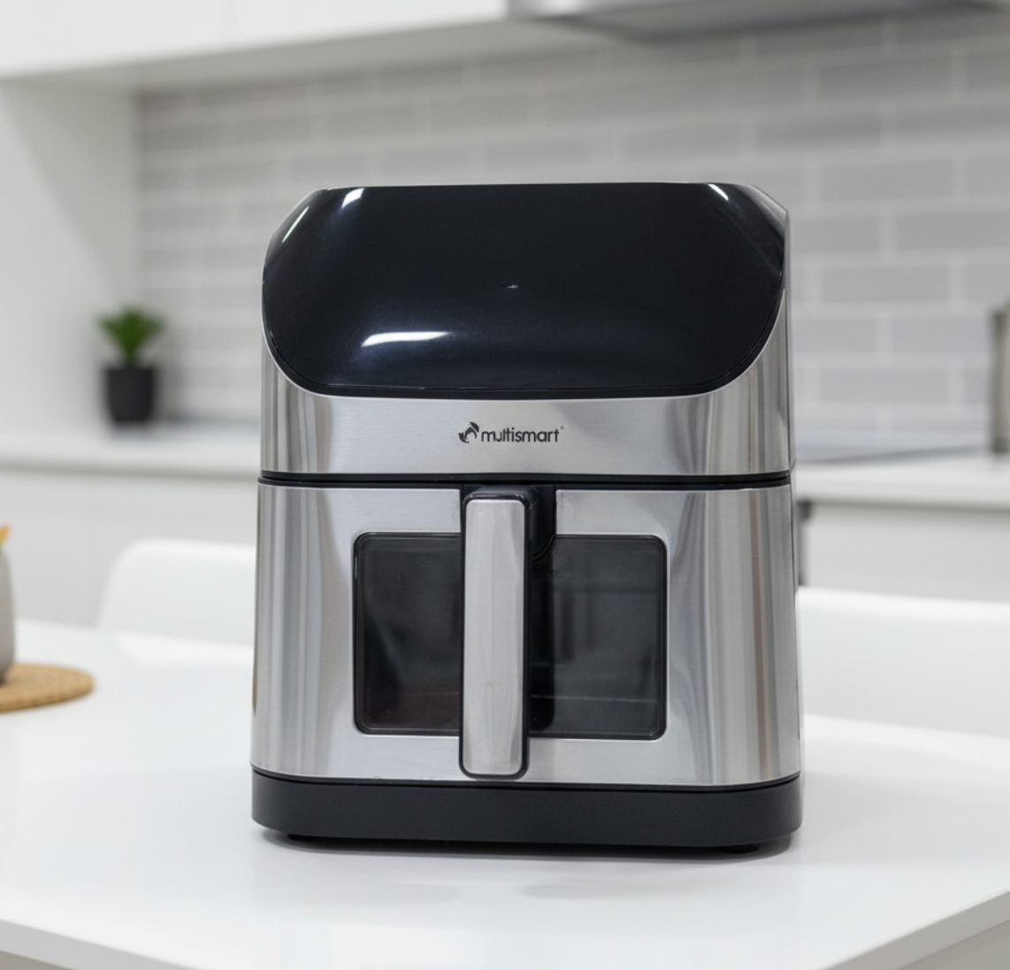 Air fryer MULTISMART 8 litres 1800WATT face en INOX avec fenetre REF : AF3528