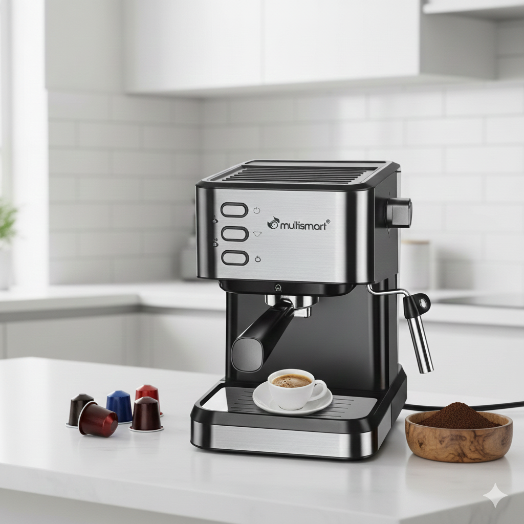 Machine a café 3en1 MULTISMART a bras, café capsule et café en poudre pression 20BAR 850WATT REF : CF2201