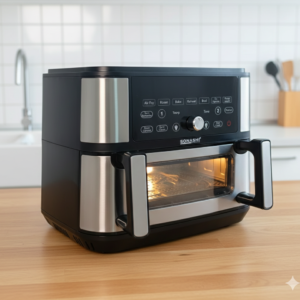 Air fryer SONASHI France MAXI 10,5 litres 2600WATT bac large séparable en deux, avec fenetre et écran tactile