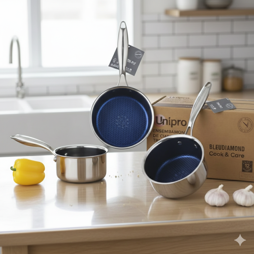 Série 03 Casseroles tous feux induction 14+16+18 cm Unipro Original