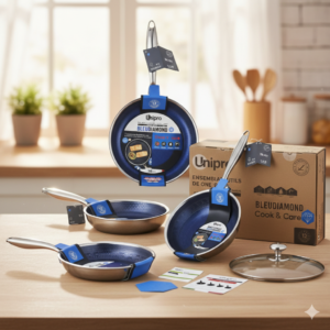 Ensemble 03 poêles+sauteuse tous feux induction 24+26+28+28 cm Unipro Original