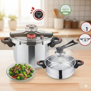 Cocotte Minute 06L 2 en 1 en Inox 18/10 avec minuterie Unipro Original UP-CM6M Qualité 1er choix