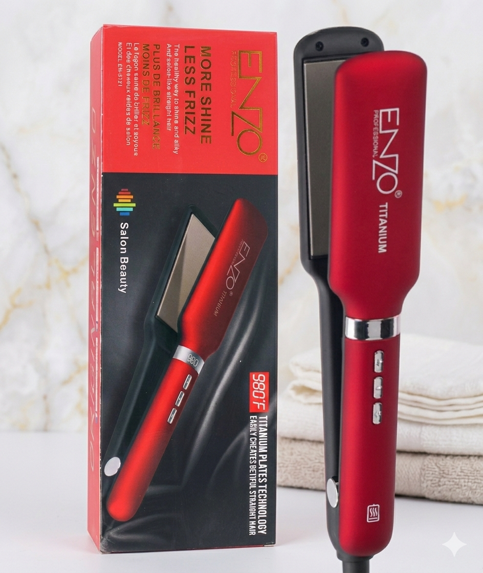 Lisseur ENZO Plaque En Titanium 980°F couleur rouge REF: EN-3121