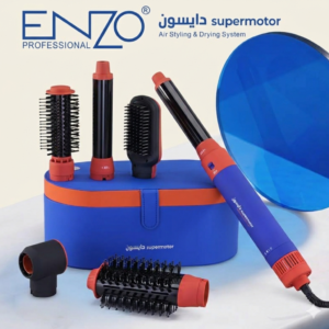 ENZO DYSON Supermotor V6, +6 accessoires professionnels pour cheveux couleur BLEU, REF EN4133